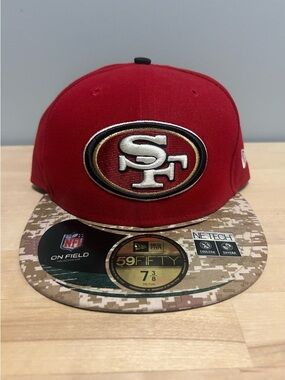 San Francisco 49ers Salute To Service New Era 59fifty Fitted Cap 7 3/8 NEW